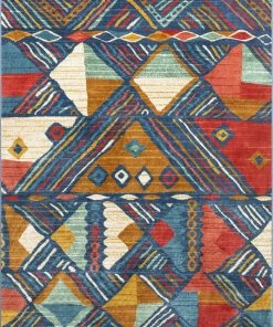 Well Woven Global Lara Blue Modern Abstract Geometric Rug