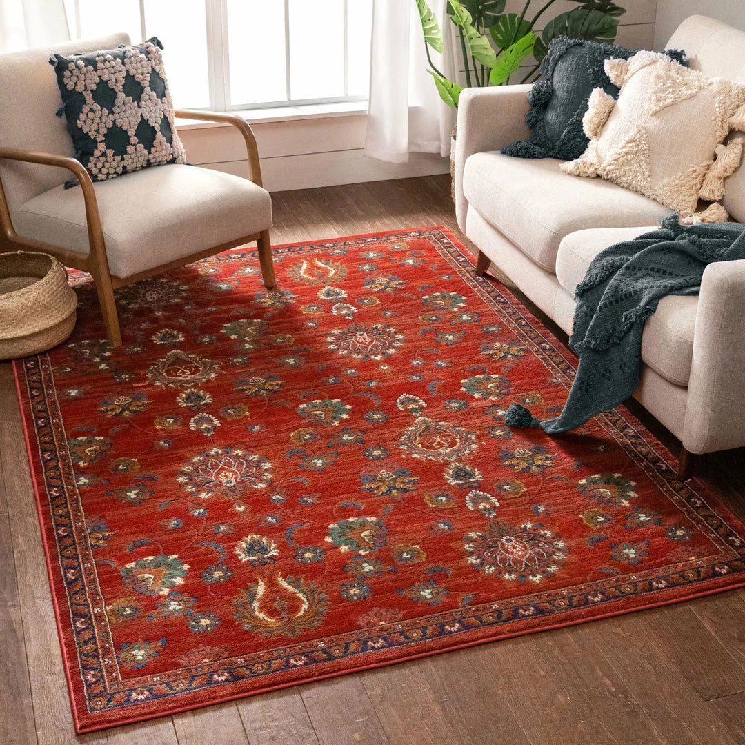 Well Woven Arya Crimson Traditional Oriental Distressed Rug 2 Well Woven Arya Crimson Traditional Oriental Distressed Rug