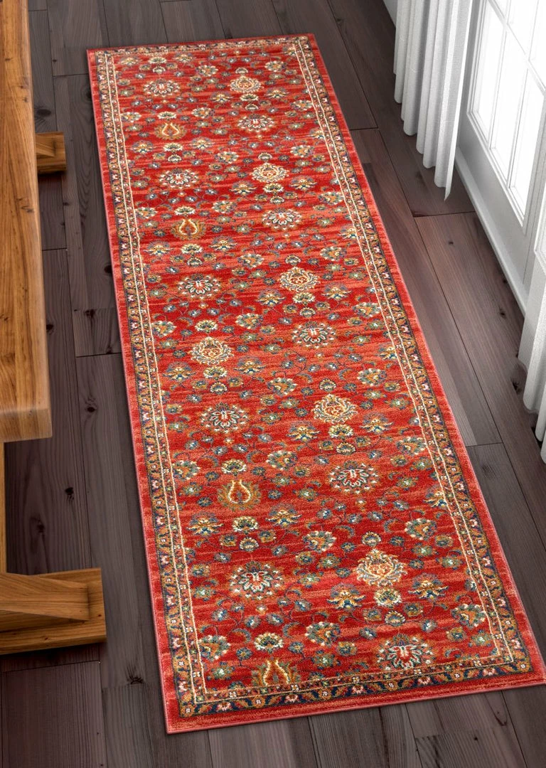 Well Woven Arya Crimson Traditional Oriental Distressed Rug 5 Well Woven Arya Crimson Traditional Oriental Distressed Rug