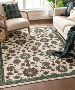 Well Woven Arya Ivory Traditional Oriental Distressed Rug