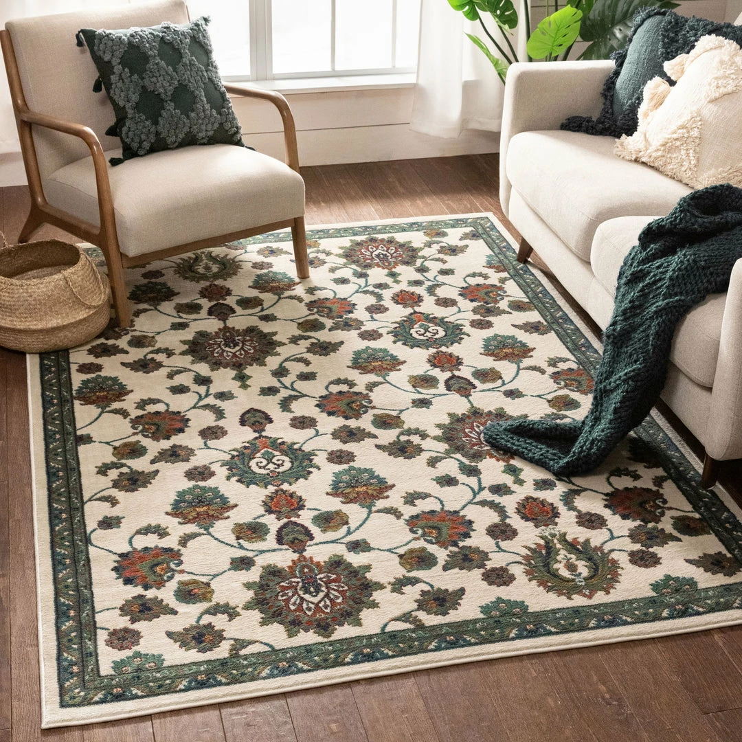 Well Woven Arya Ivory Traditional Oriental Distressed Rug 2 Well Woven Arya Ivory Traditional Oriental Distressed Rug