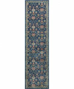 Well Woven Global Arya Blue Traditional Oriental Distressed Rug