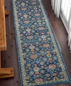 Well Woven Global Arya Blue Traditional Oriental Distressed Rug