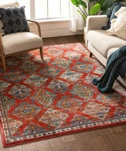 Well Woven Chahna Crimson Traditional Panel Rug