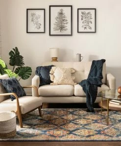 Well Woven Chahna Blue Traditional Panel Rug 5'3