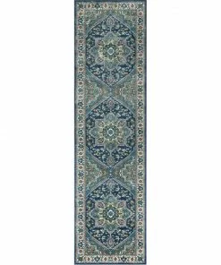 Well Woven Jackie Blue Traditional Medallion Tribal Rug 11 Well Woven Jackie Blue Traditional Medallion Tribal Rug