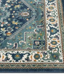 Well Woven Jackie Blue Traditional Medallion Tribal Rug 9 Well Woven Jackie Blue Traditional Medallion Tribal Rug