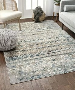 Well Woven Santi Vintage Bohemian Blue Rug