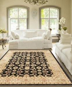 Well Woven Seljuk Black Traditional Rug 7'10" X 9'10"