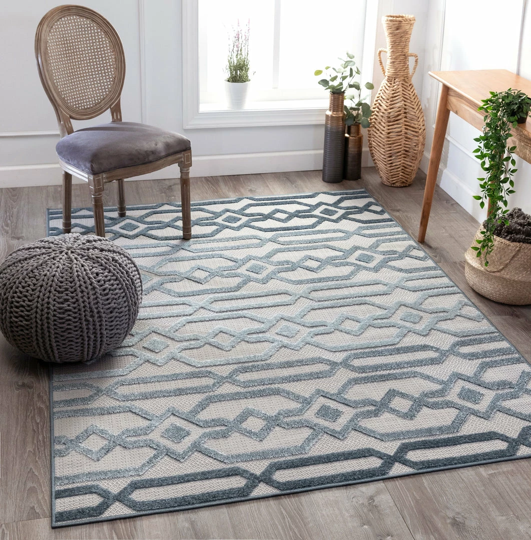 Well Woven Emila Blue Contemporary Geometric Rug 2 Well Woven Emila Blue Contemporary Geometric Rug