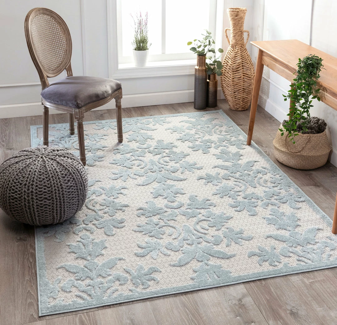 Well Woven Lea Blue Victorian Floral Rug 7'10" X 10'6" 2 Well Woven Lea Blue Victorian Floral Rug 7'10" X 10'6"