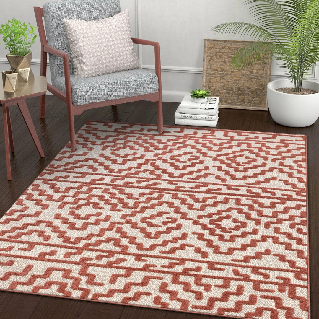 Well Woven Katrin Rust Contemporary Geometric Rug 6 Well Woven Katrin Rust Contemporary Geometric Rug