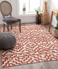 Well Woven Katrin Rust Contemporary Geometric Rug