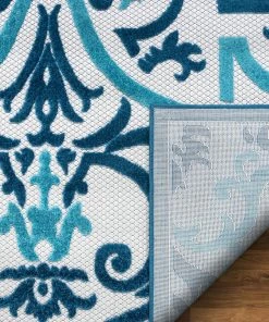 Well Woven Toma Blue Victorian Geometric Rug