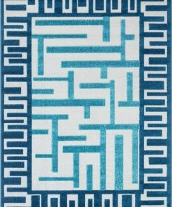 Well Woven Ekho Blue Contemporary Geometric Rug 7'10" X 10'6"
