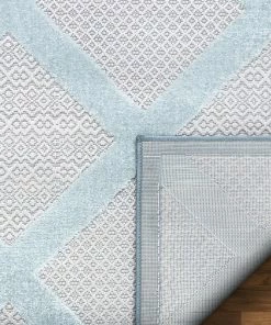 Well Woven Galena Blue Contemporary Geometric Rug