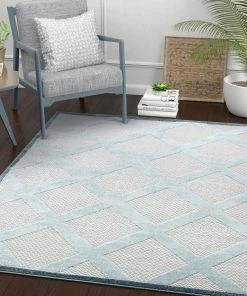 Well Woven Galena Blue Contemporary Geometric Rug