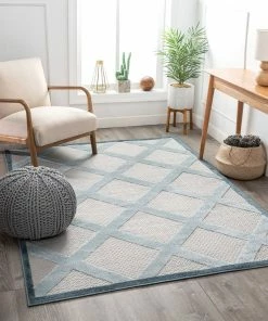 Well Woven Galena Blue Contemporary Geometric Rug