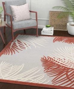 Well Woven Rada Orange Novelty Botanical Rug 7'10