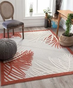 Well Woven Rada Orange Novelty Botanical Rug 7'10" X 10'6"