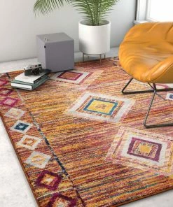 Well Woven Tribal Jasmine Multi Modern Distressed Rug