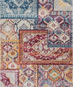 Well Woven Bloomsbury Blue Modern Tile Work Rug