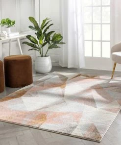 Well Woven Naomi Tranquil Pink Mid-Century Modern Rug