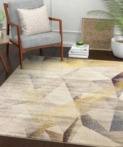 Well Woven Naomi Beige Mid-Century Modern Rug