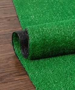 Well Woven Venice Green Modern Turf Indoor/Outdoor Grass Rug