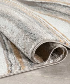 Well Woven Vintage Davina Modern Abstract Striped Grey Rust Rug