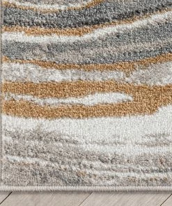 Well Woven Vintage Davina Modern Abstract Striped Grey Rust Rug