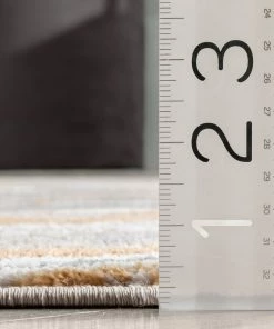 Well Woven Vintage Davina Modern Abstract Striped Grey Rust Rug