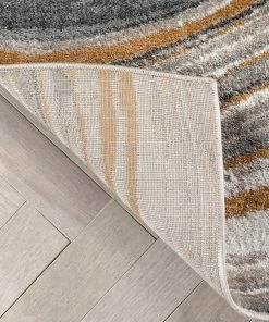 Well Woven Vintage Davina Modern Abstract Striped Grey Rust Rug