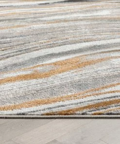 Well Woven Vintage Davina Modern Abstract Striped Grey Rust Rug