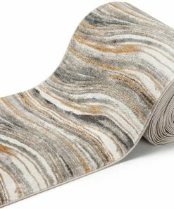 Well Woven Custom Size Runner Davina Abstract Modern Grey Rust Choose Your Width X Choose Your Length Hallway Runner Rug