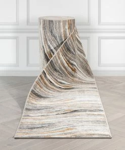 Well Woven Custom Size Runner Davina Abstract Modern Grey Rust Choose Your Width X Choose Your Length Hallway Runner Rug