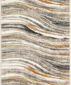 Well Woven Vintage Davina Modern Abstract Striped Grey Rust Rug