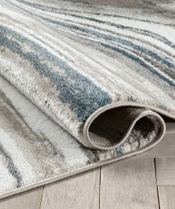 Well Woven Stella Modern Abstract Striped Grey Rug