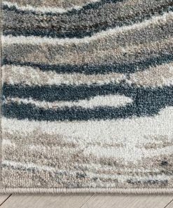 Well Woven Stella Modern Abstract Striped Grey Rug
