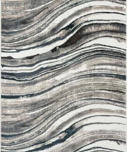Well Woven Stella Modern Abstract Striped Grey Rug