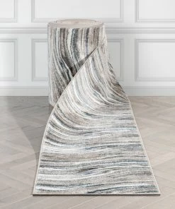 Well Woven Vintage Custom Size Runner Stella Abstract Modern Grey Choose Your Width X Choose Your Length Hallway Runner Rug