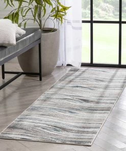 Well Woven Stella Modern Abstract Striped Grey Rug