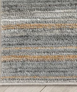 Well Woven Vintage Giselle Modern Abstract Striped Grey Rust Rug