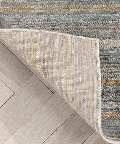 Well Woven Vintage Giselle Modern Abstract Striped Grey Rust Rug