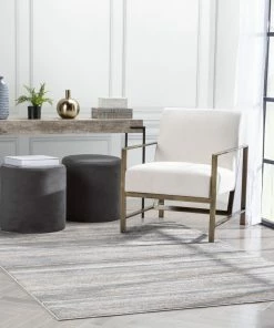 Well Woven Vintage Giselle Modern Abstract Striped Grey Rust Rug