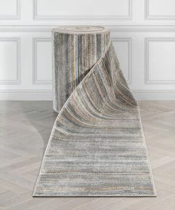 Well Woven Custom Size Runner Giselle Moroccan Abstract Stripe Grey Rust Choose Your Width X Choose Your Length Hallway Runner Rug Vintage