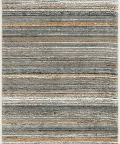 Well Woven Vintage Giselle Modern Abstract Striped Grey Rust Rug