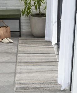 Well Woven Vintage Giselle Modern Abstract Striped Grey Rust Rug