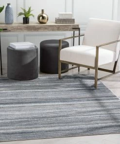 Well Woven Giselle Modern Abstract Striped Grey Rug