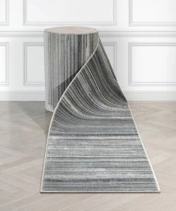 Well Woven Vintage Custom Size Runner Giselle Moroccan Abstract Stripe Grey Choose Your Width X Choose Your Length Hallway Runner Rug